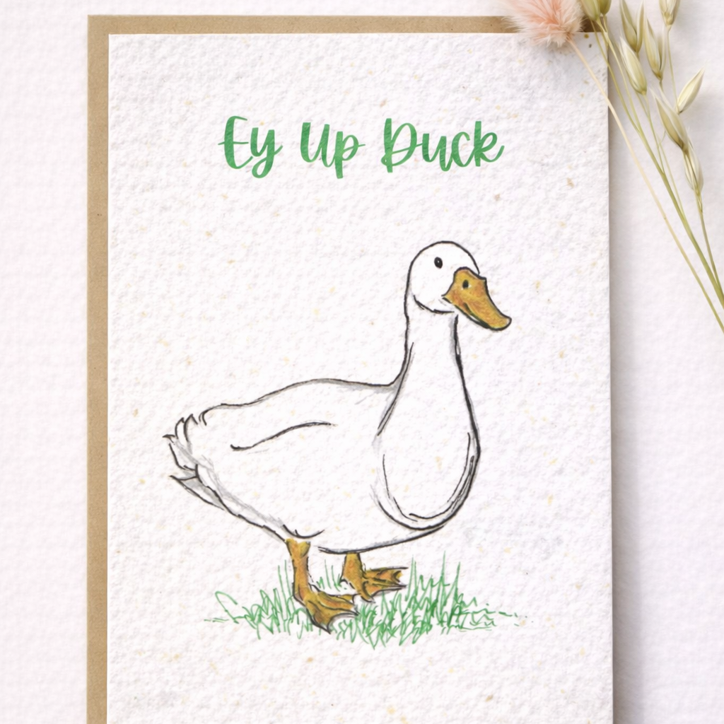 Seed Greeting Cards – Plantable Eco-Friendly Cards That Grow into Wildflowers, Ey Up Duck