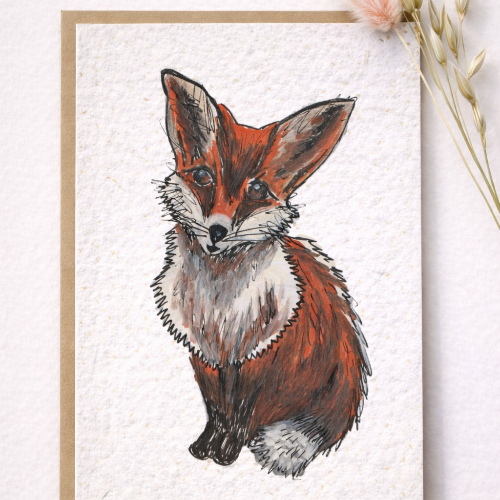 Seed Greeting Cards – Plantable Eco-Friendly Cards That Grow into Wildflowers, Fox