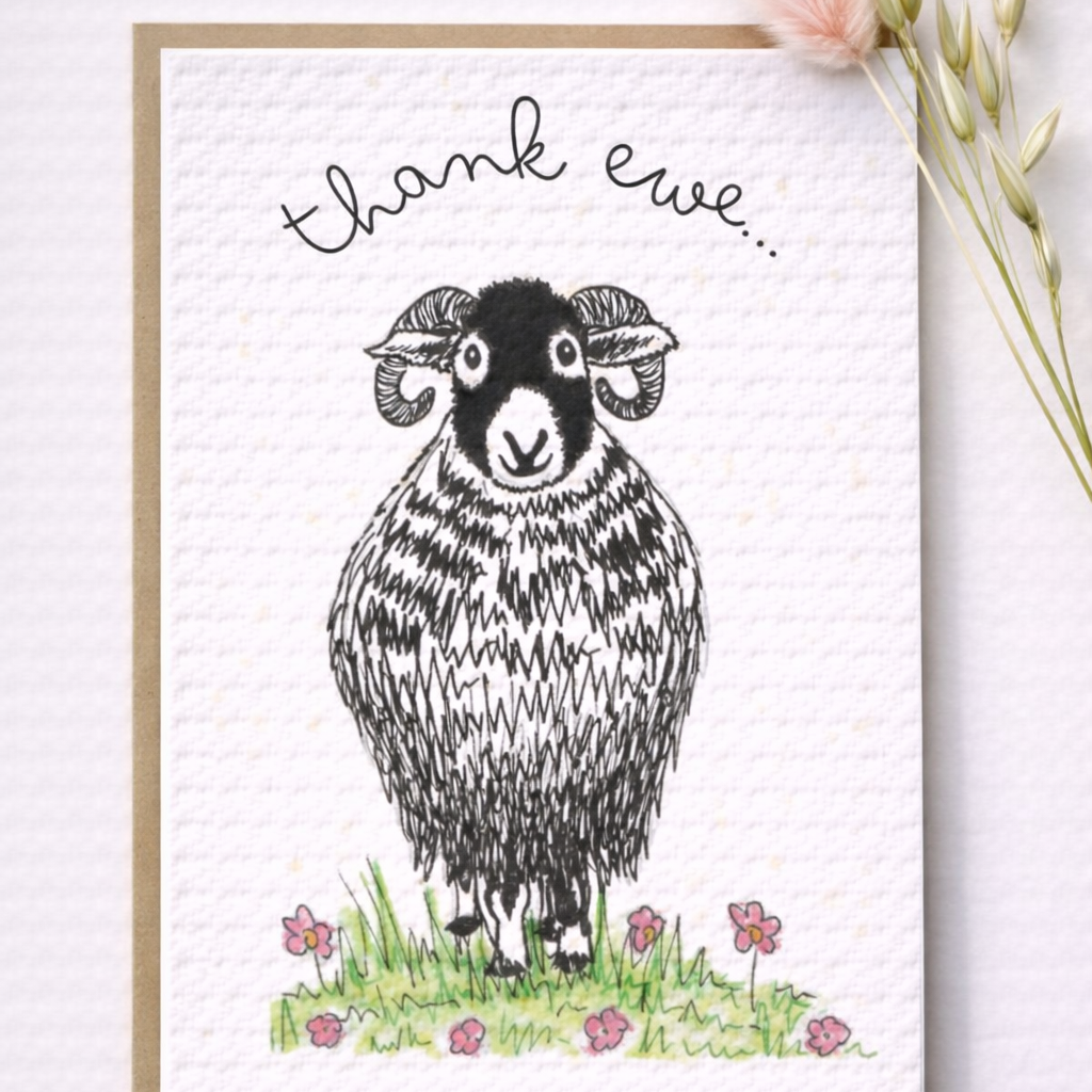 Seed Greeting Cards – Plantable Eco-Friendly Cards That Grow into Wildflowers, Thinking Of Ewe