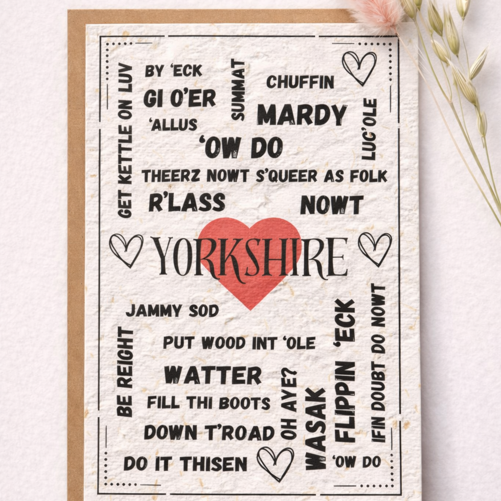 Seed Greeting Cards – Plantable Eco-Friendly Cards That Grow into Wildflowers, Yorkshire Sayings