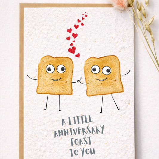 Seed Greeting Cards – Plantable Eco-Friendly Cards That Grow into Wildflowers, Anniversary Toast