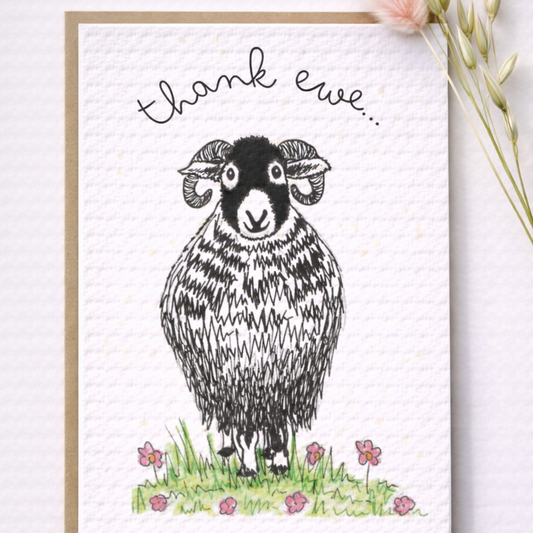 Seed Greeting Cards – Plantable Eco-Friendly Cards That Grow into Wildflowers, Thinking Of Ewe
